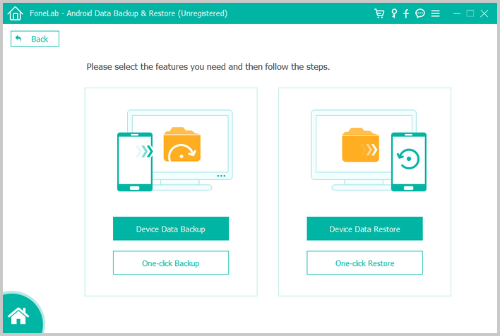 choose android backup restore mode