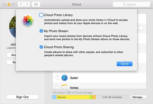 enable my photo stream on mac