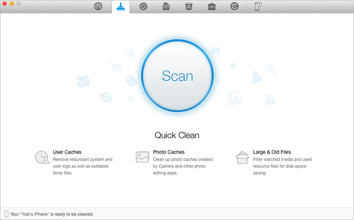 quick clean of phoneclean to automatically erase useless files