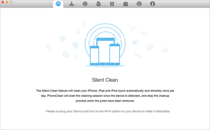 enable silent clean to clean iphone everyday with phoneclean
