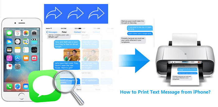 how to print text message from iphone