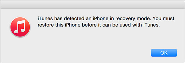 itunes has detected an iphone in recovery mode
