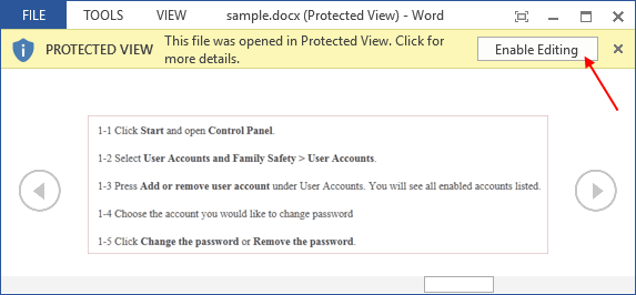 how to edit a protected microsoft word document