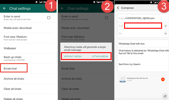 transfer whatsapp chats from android to iphone with email
