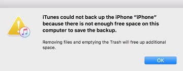 mac says not enough disk space but there is