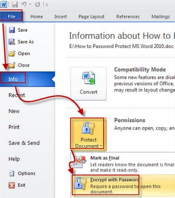password protect a document in word 2010 for mac