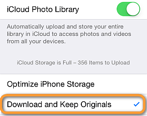 icloud photo library is enabled
